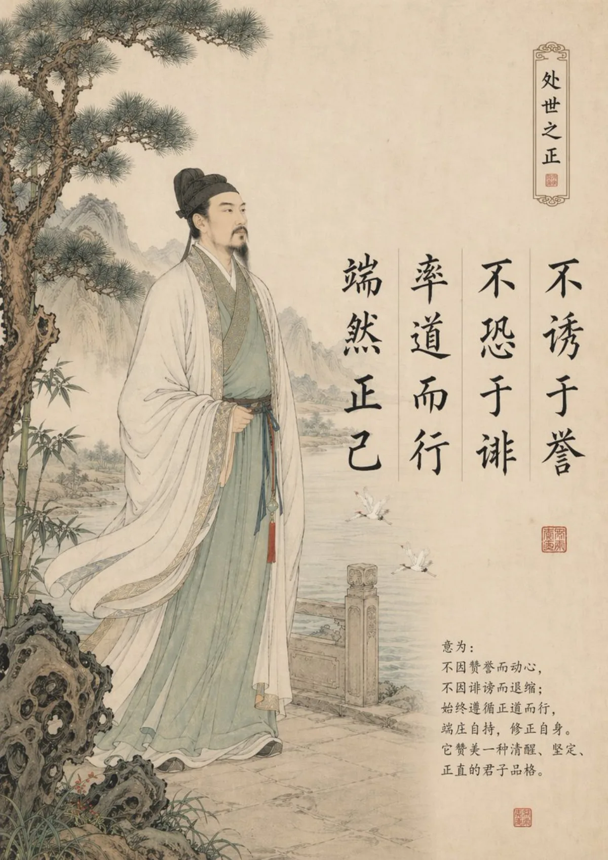 传统中国工笔画配文