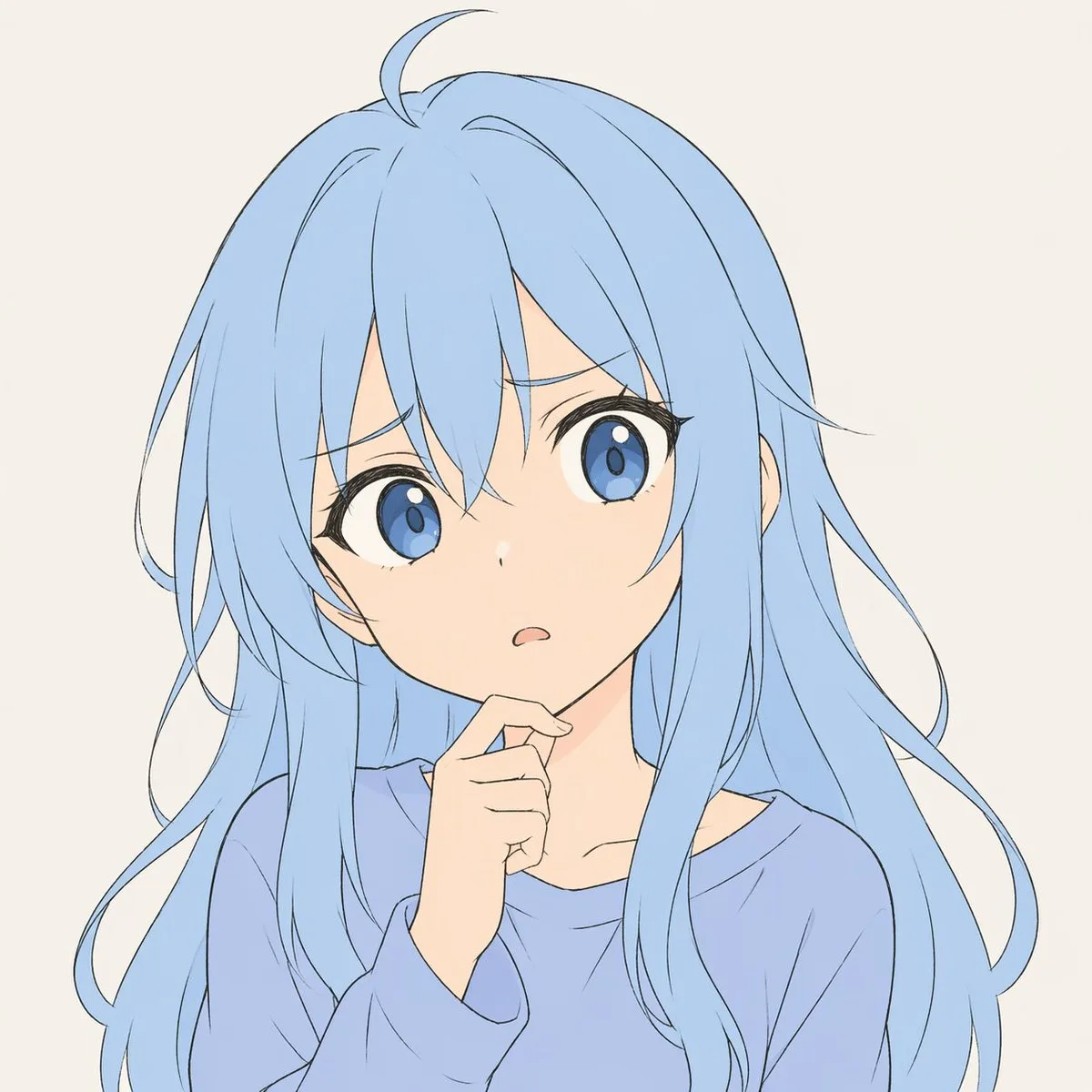 柔和色调动漫角色草图
