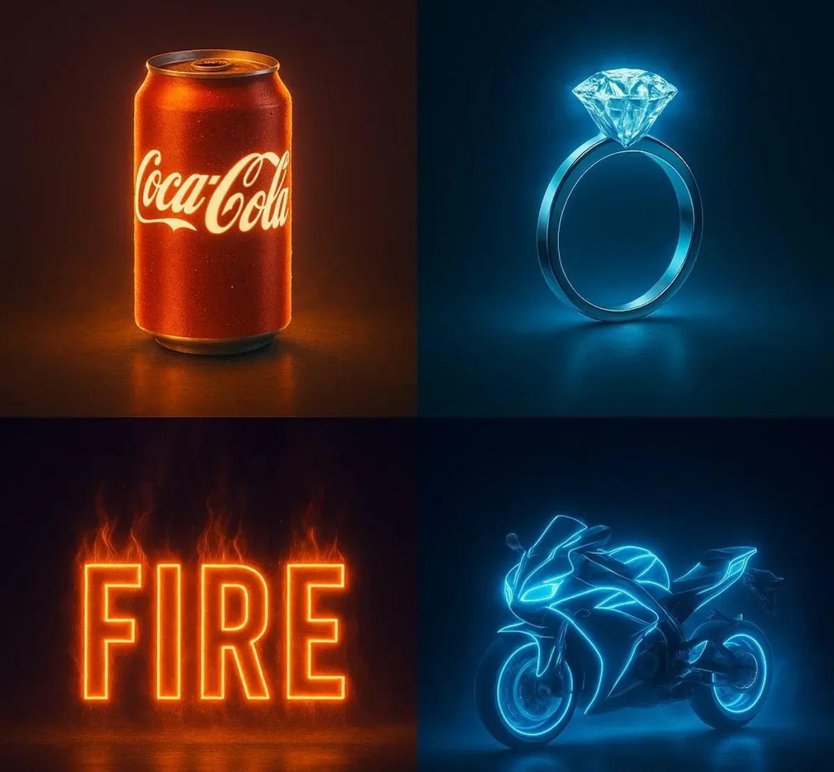 A Single [OBJECT] Shimmering Vividly With Internal Neon Light That