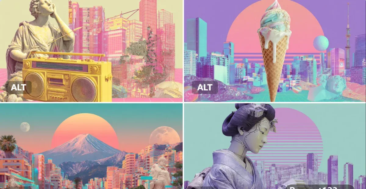 [SUBJECT] In A Surrealist Vaporwave Collage