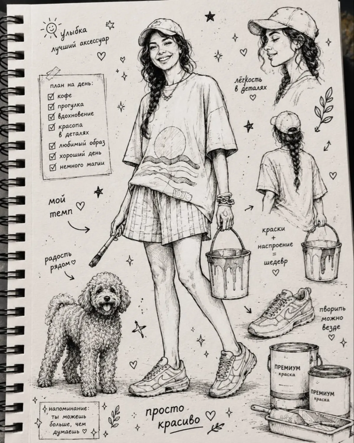 墨水速写本杂志插图