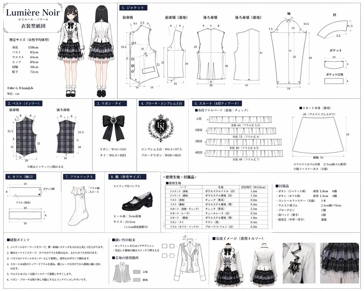 动漫服装缝纫图样