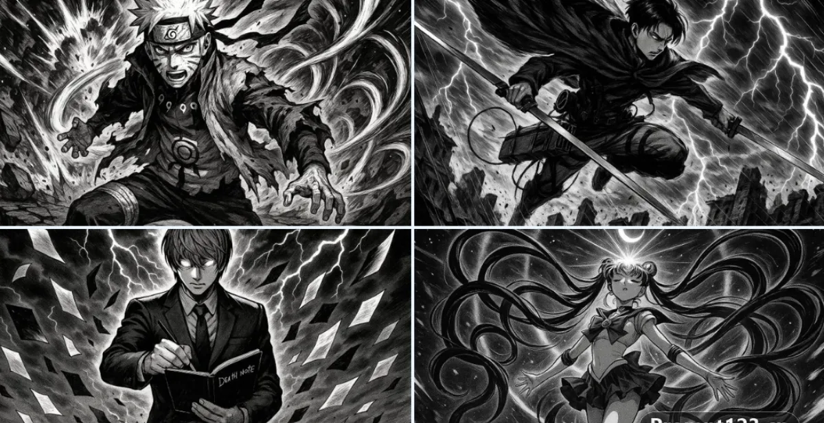 Highly Dramatic And Epic Black And White Manga-style Illustration