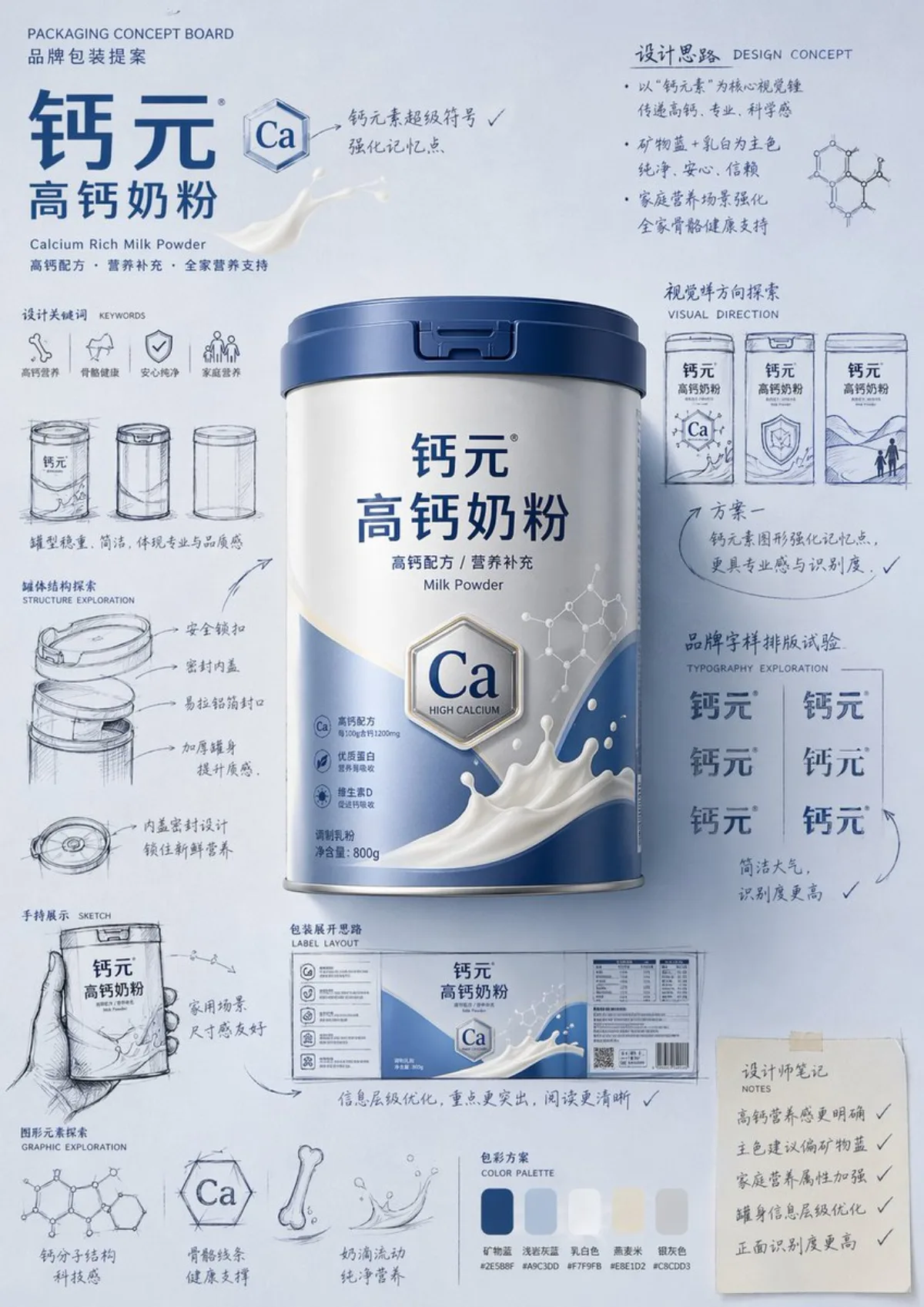 包装设计提案板提示