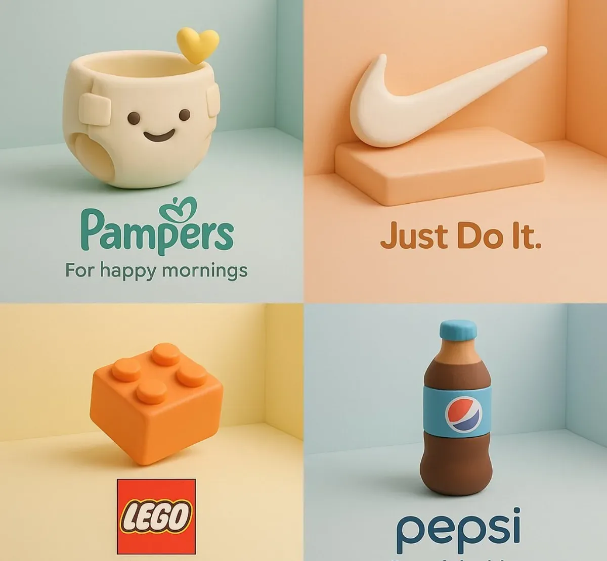 A Tender 3D Cartoon-style Sculpture Of [brand Product]