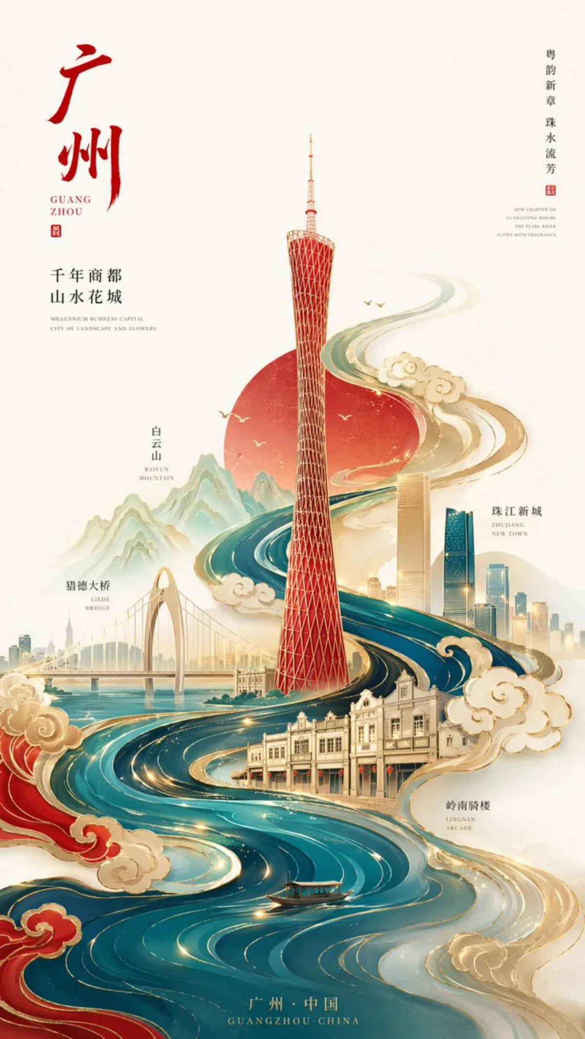 Minimalist Guochao Poster