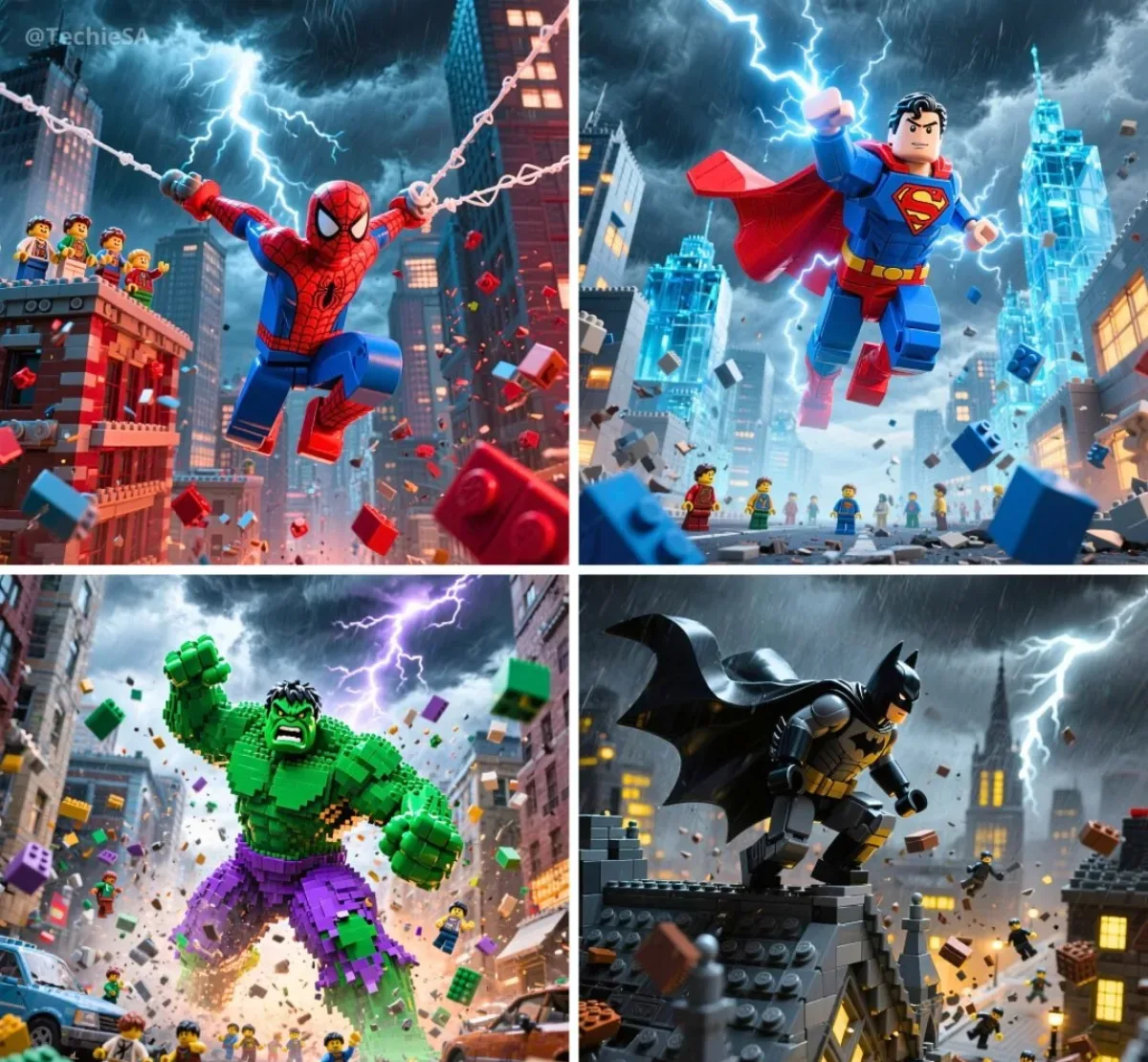 Epic LEGO [SUPERHERO] In Dynamic Action Pose Showcasing Their Signatur