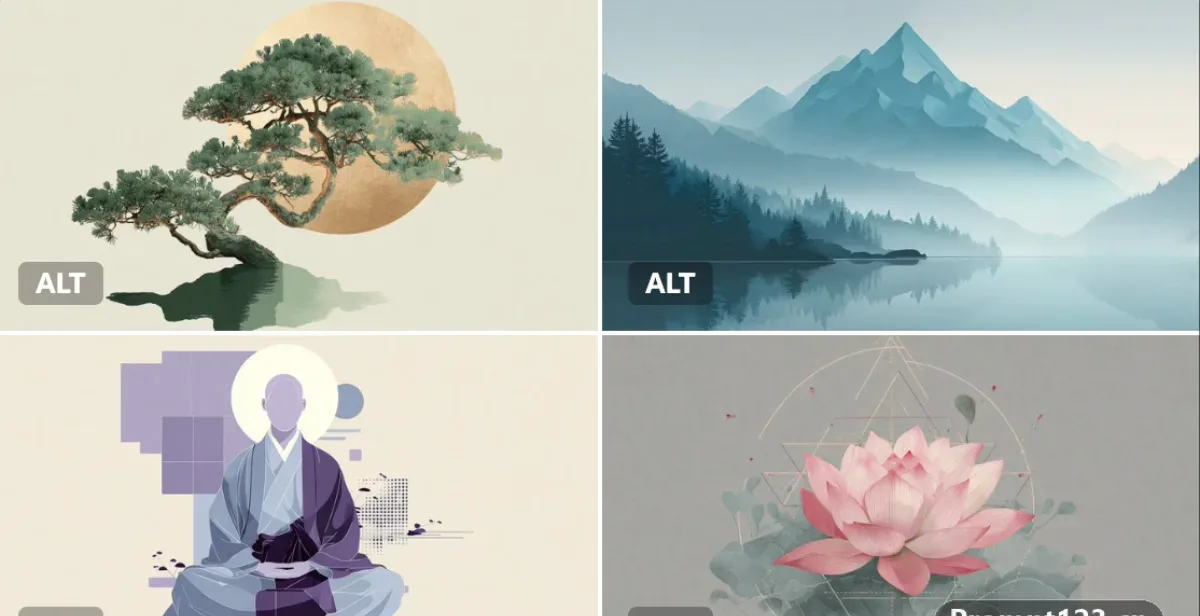 [SUBJECT] Illustrated In A Structured Zen Tranquility Style