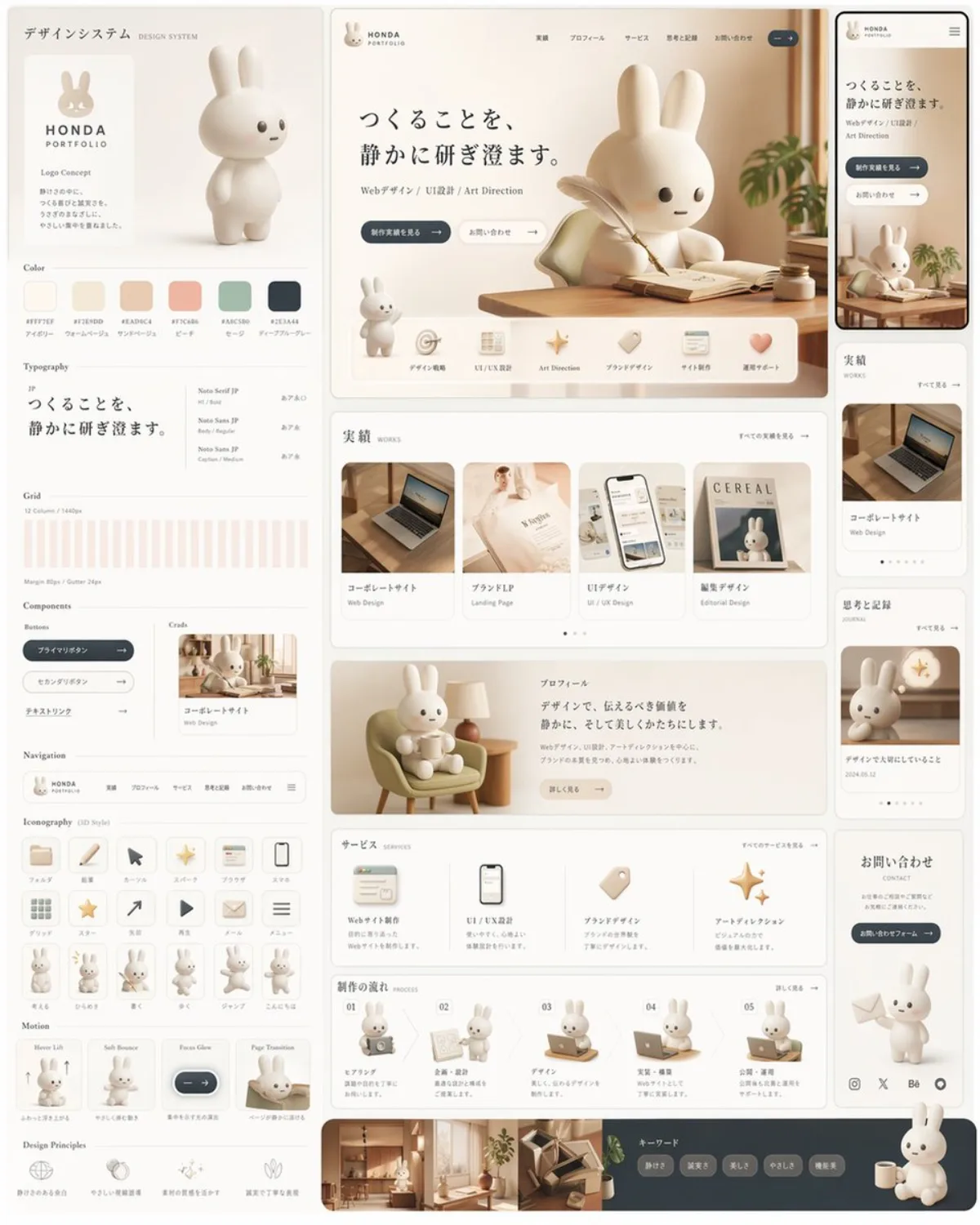 兔子作品集设计系统板