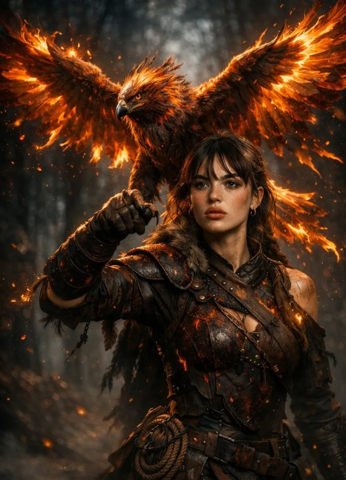 A Movie-quality Fantasy Scene Of A Fierce Female Use Image