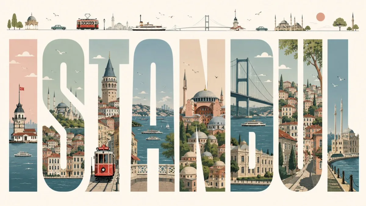 Istanbul Typographic Travel Poster
