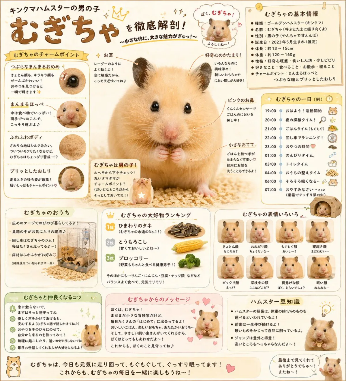 可爱日本仓鼠信息图