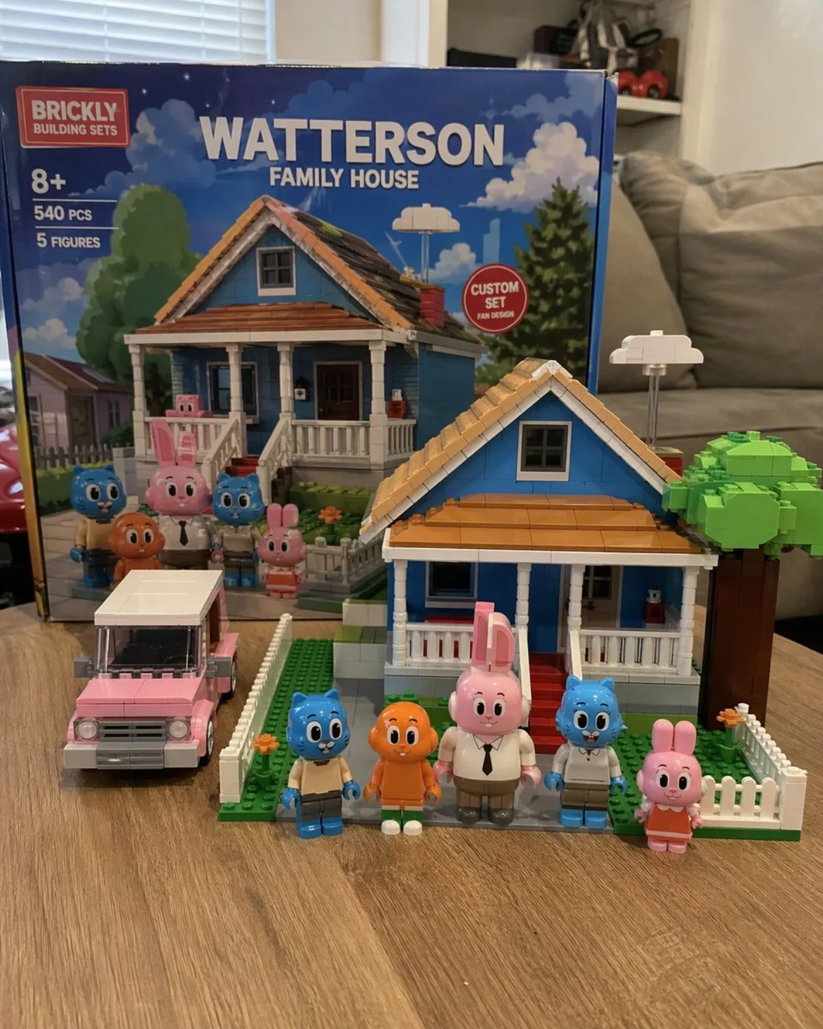 A Photorealistic Amateur Photograph Of A Custom Building Block Set