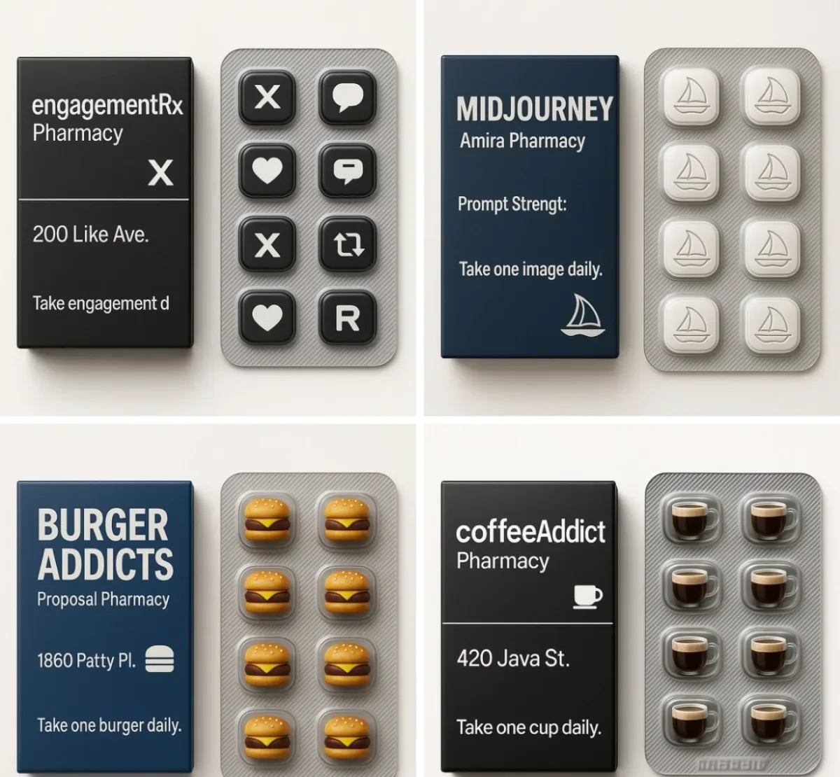 A Square-format Digital Photograph Showing A Fictional Pharmaceutical-