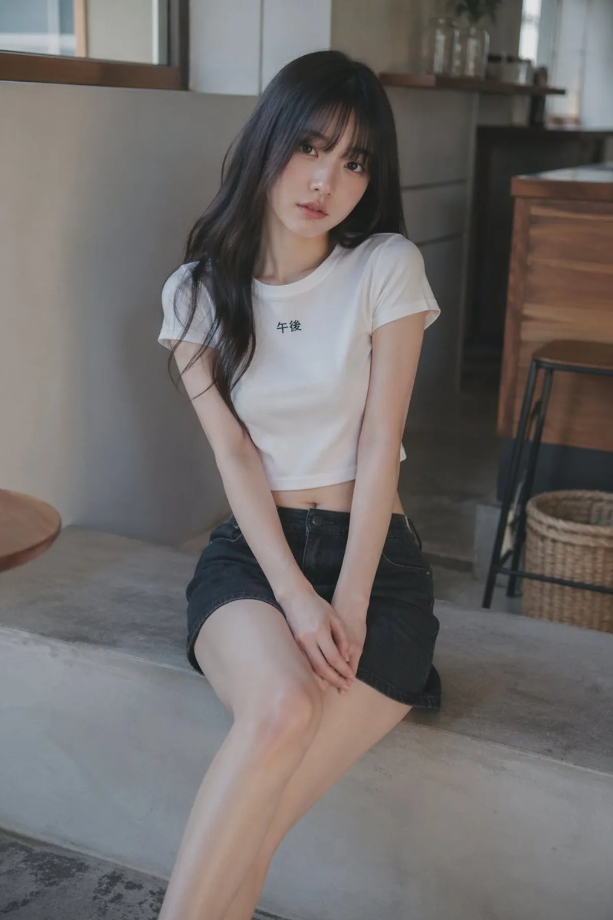 咖啡馆柔和肖像：年轻女性