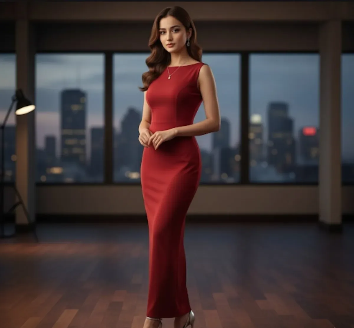 ​A Full-body Studio Portrait Of A Captivating Young Woman