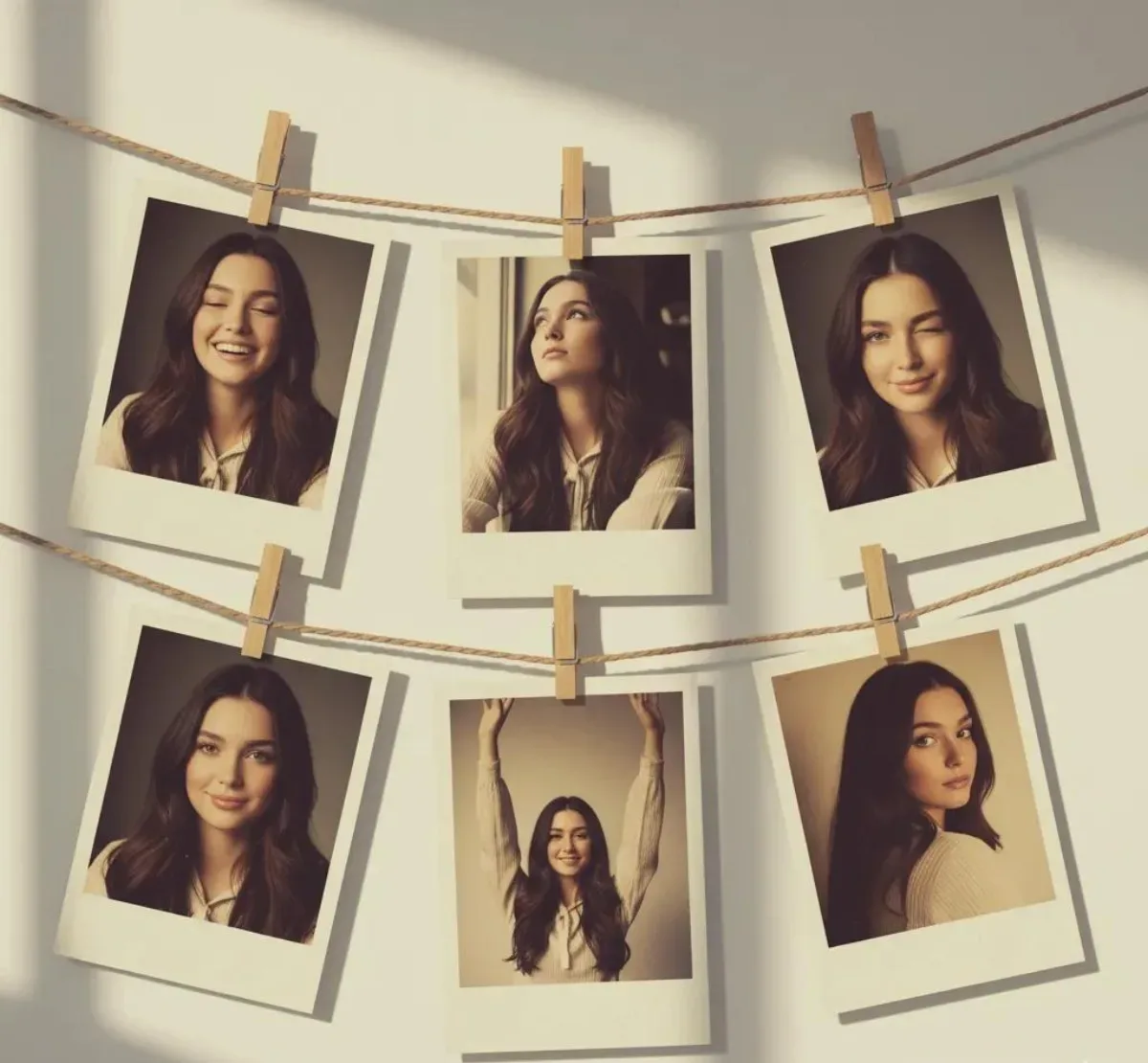 N Artistic Collage Of 6 Vintage Polaroid Photos