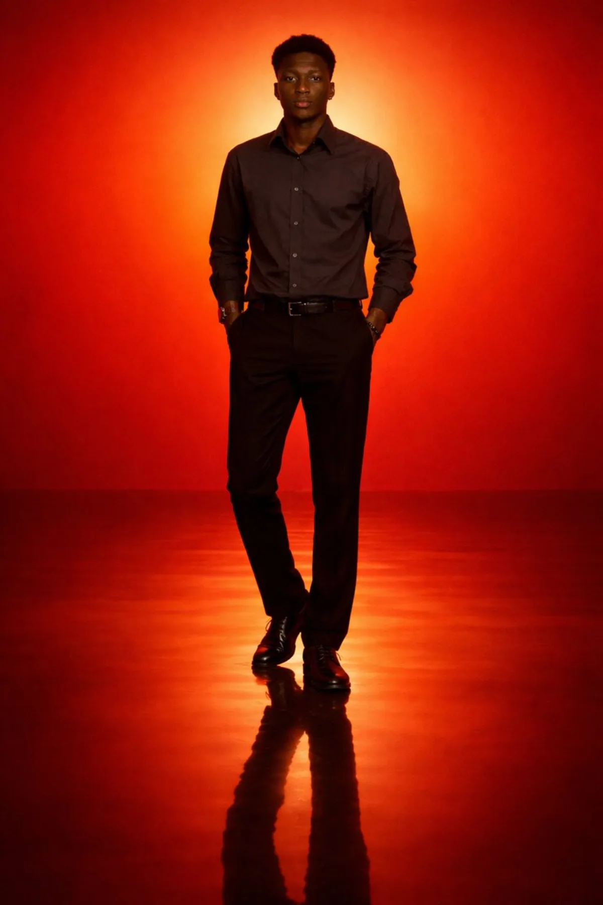 Solitary Man in Orange Gradient
