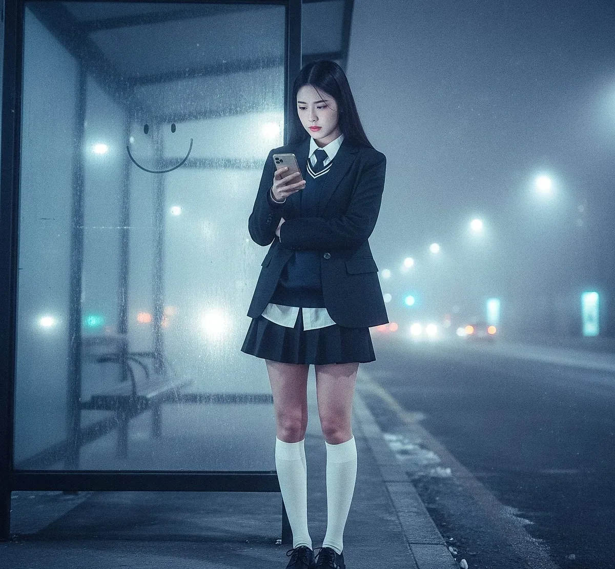 全身夜景肖像