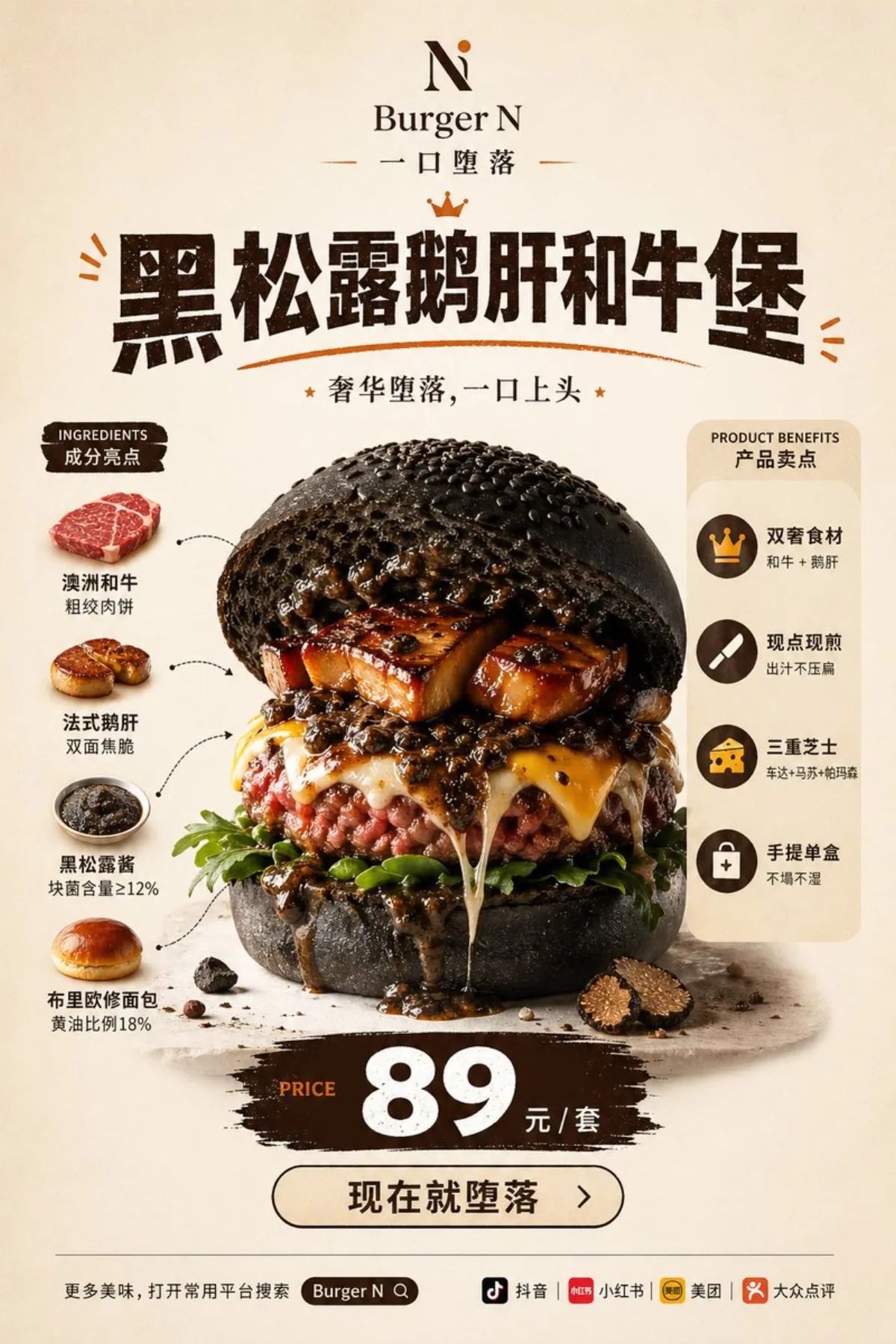 Luxury Truffle Wagyu Burger Poster