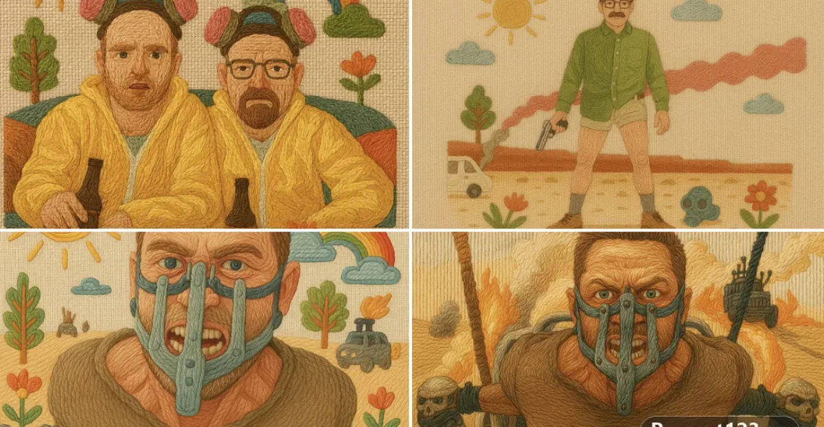 A Handcrafted Illustration That Simulates Traditional Embroidery Using