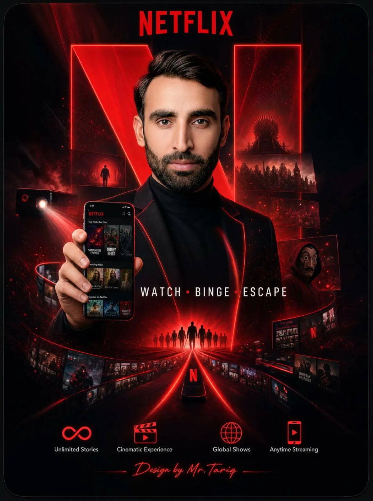 Netflix霓虹流媒体海报