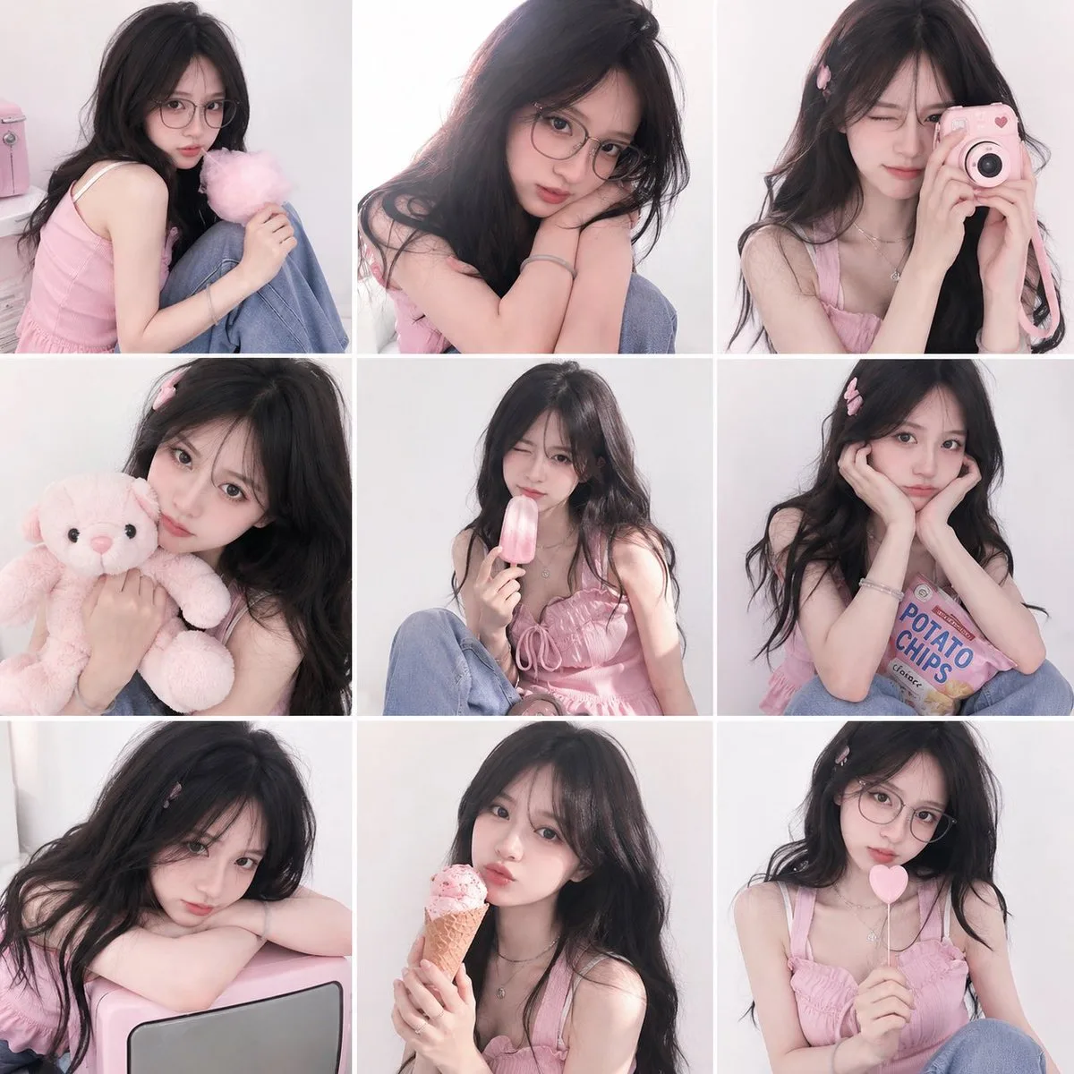 Dreamy Y2K Soft Girl Magazine Grid
