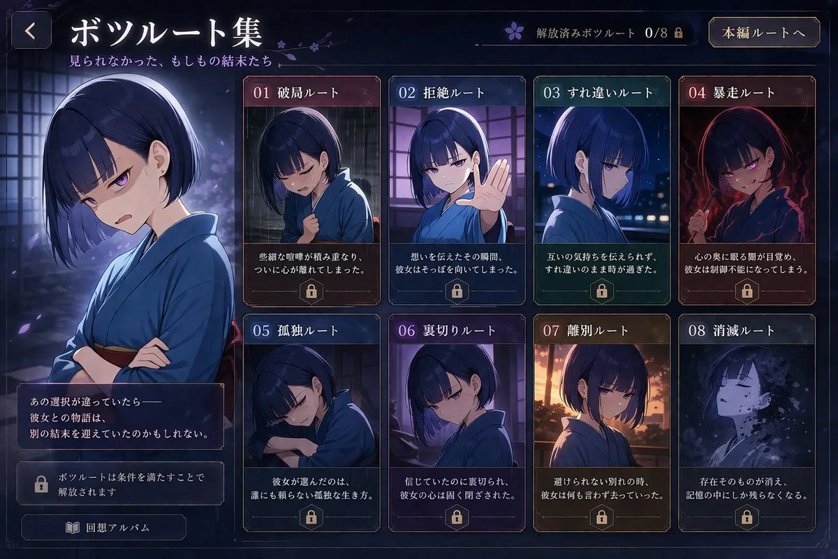 视觉小说被拒路线UI