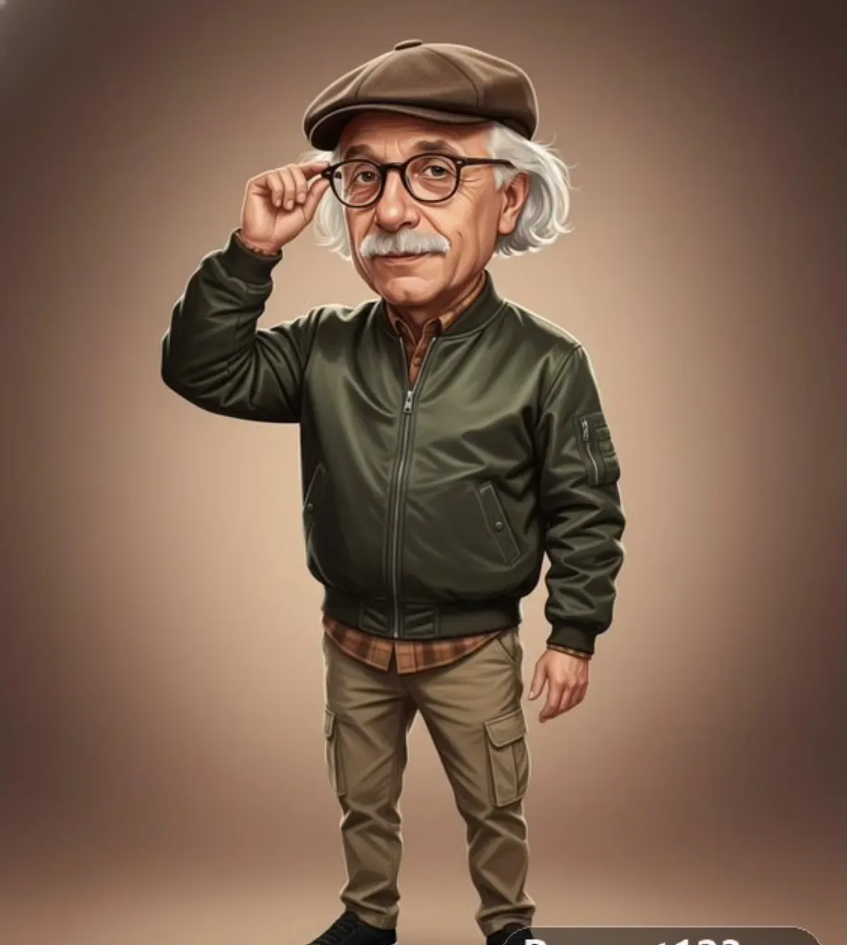 Realistic Digital Caricature Painting Of A Middle-aged Man (attached P