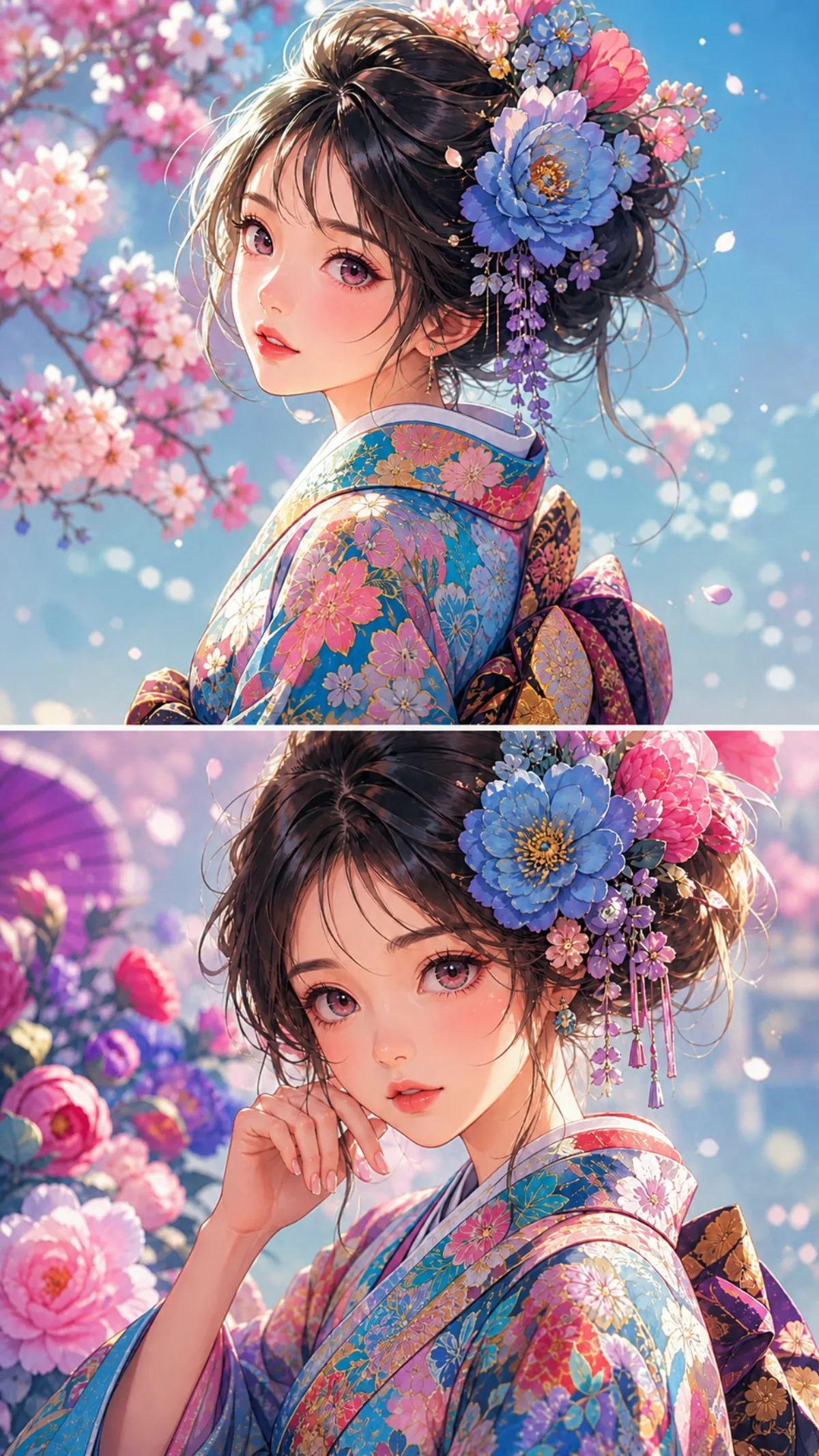 Ultra-fine-grained Anime-style Portrait Of A Young Girl With Large Exp