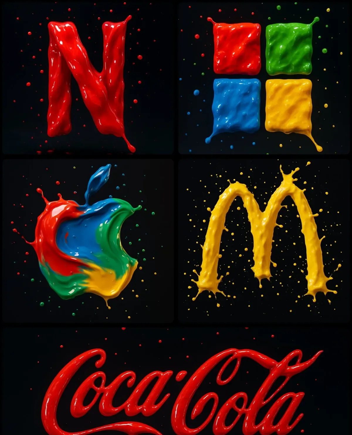 Photograph Of A [BRAND] Logo Formed From Four Lively Paint