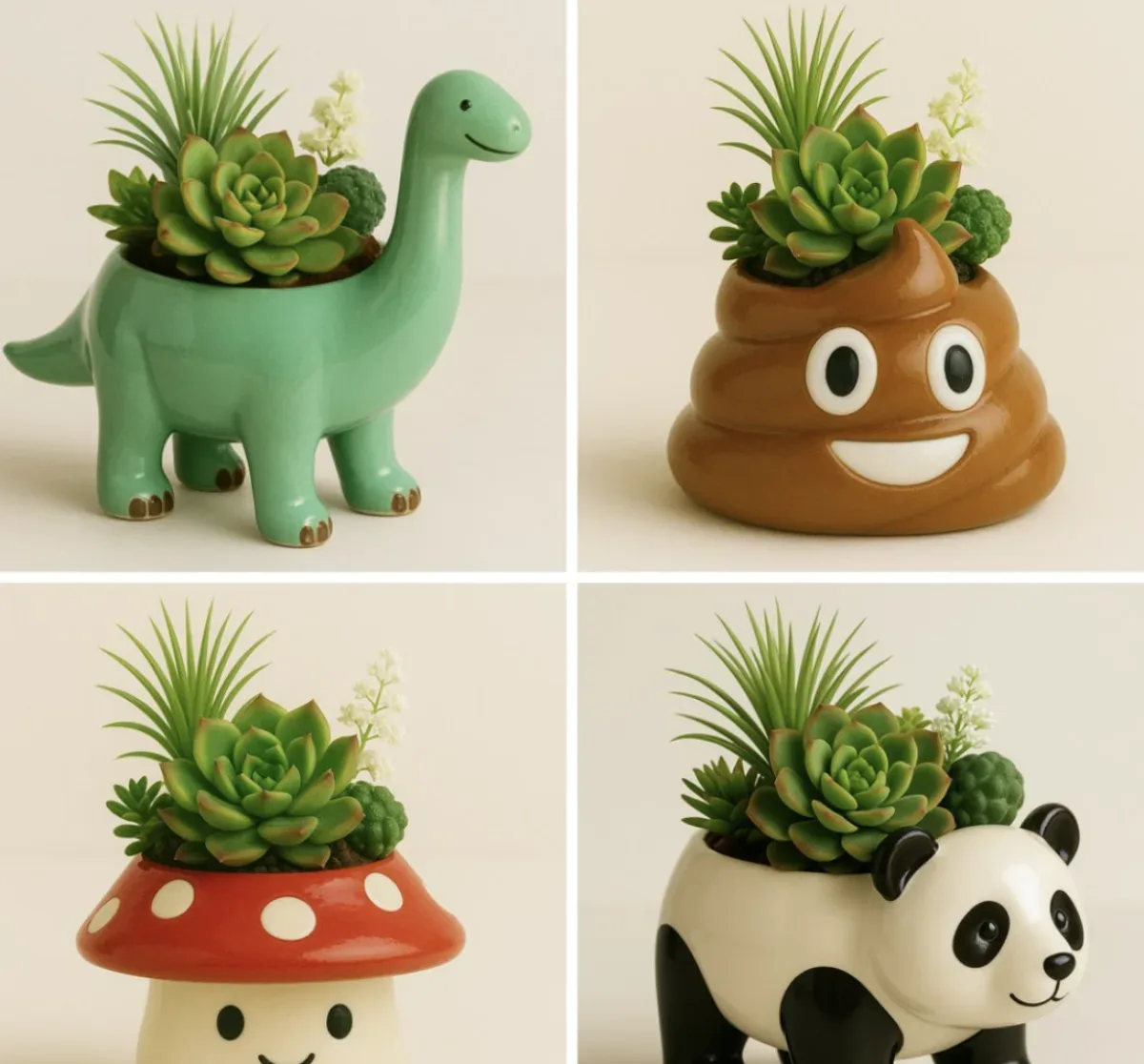 A High-quality Photo Of A Cute Ceramic [object/animal]-shaped Planter