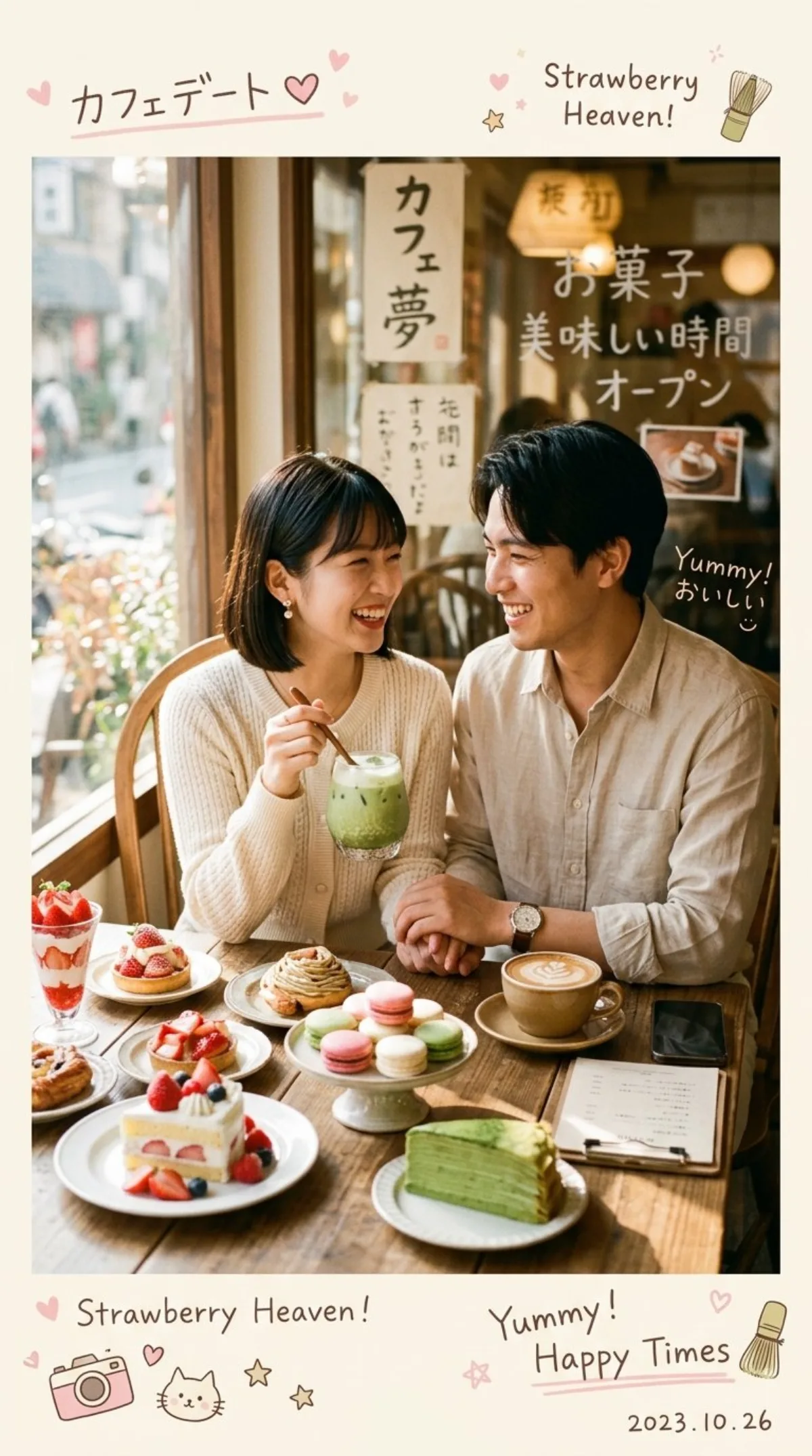 Ultra-realistic Cozy Japanese-Korean Café Photography Featuring A Cute