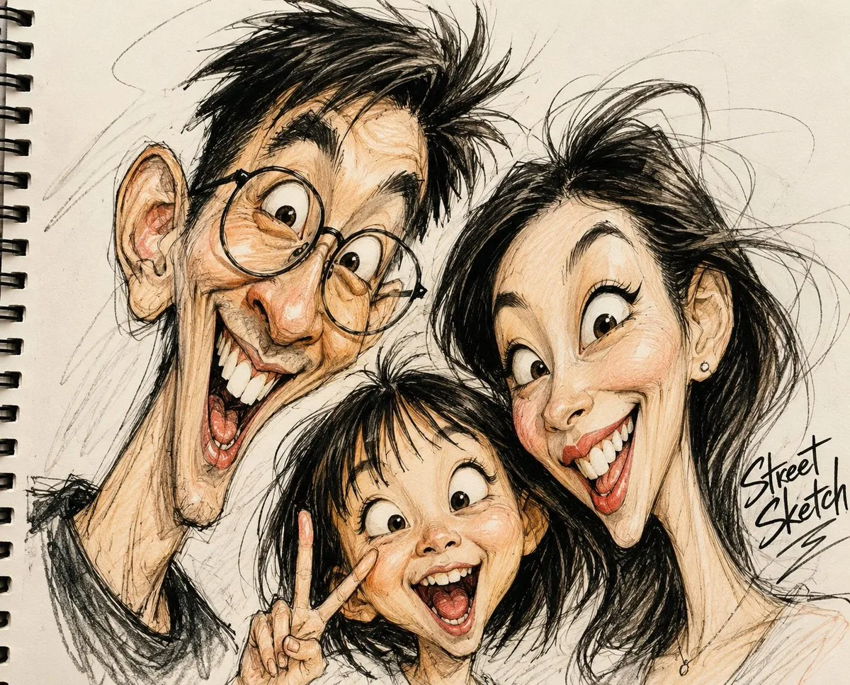 怪诞时尚漫画素描