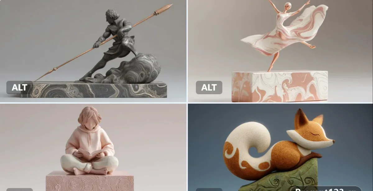 A Digital Clay Sculpture Of A [subject]