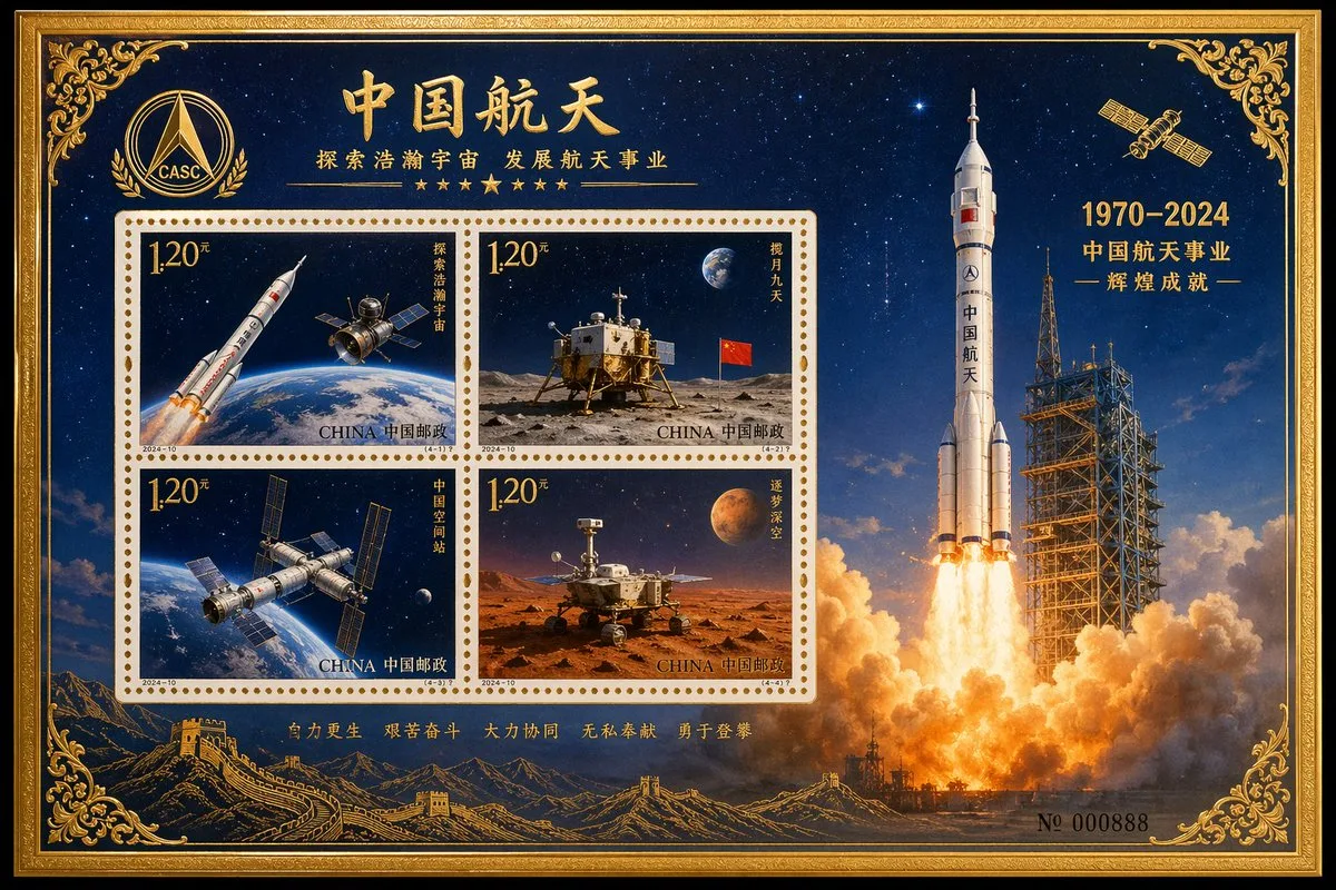 China Space Commemorative Stamp Sheet