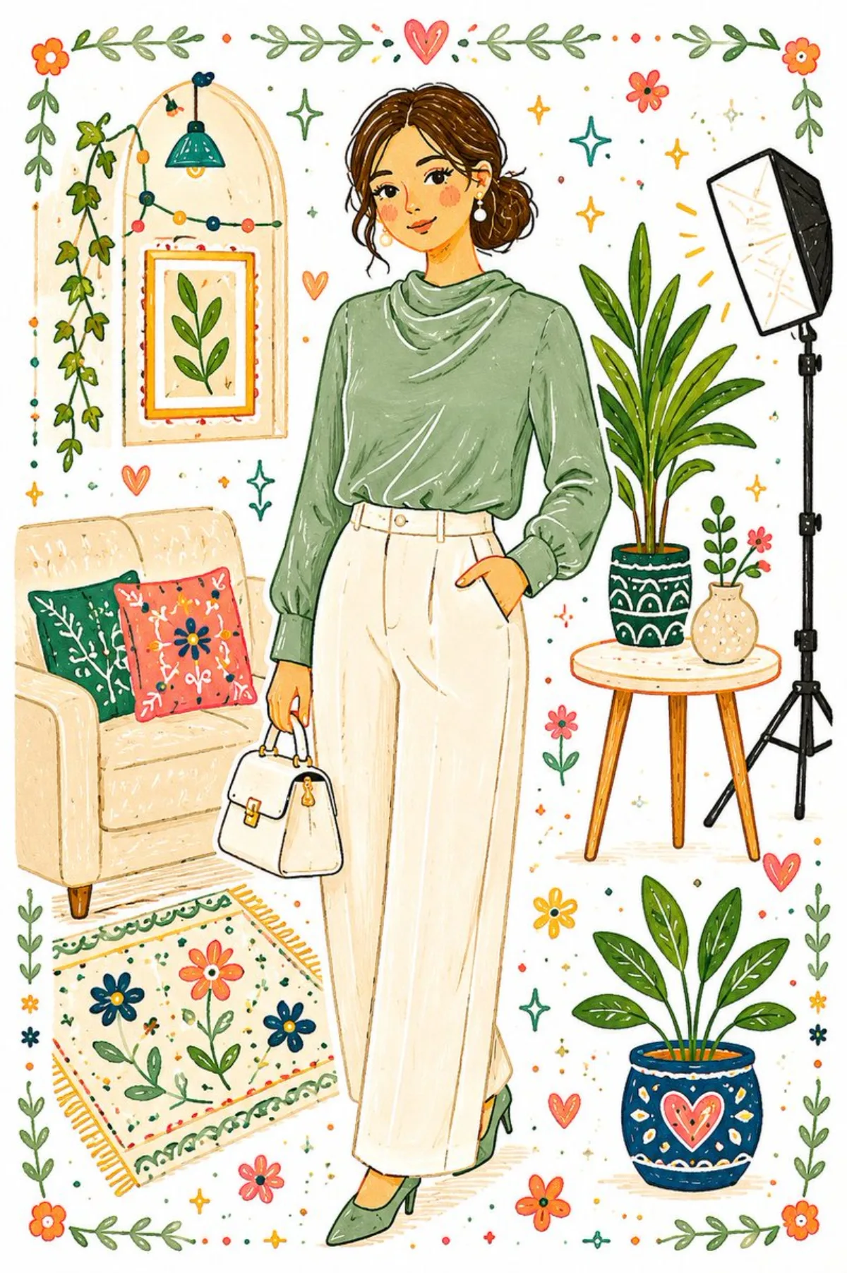 Whimsical Folk Art Illustration