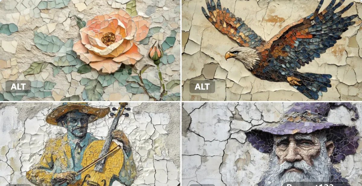 A Mosaic Mural Of A [subject]