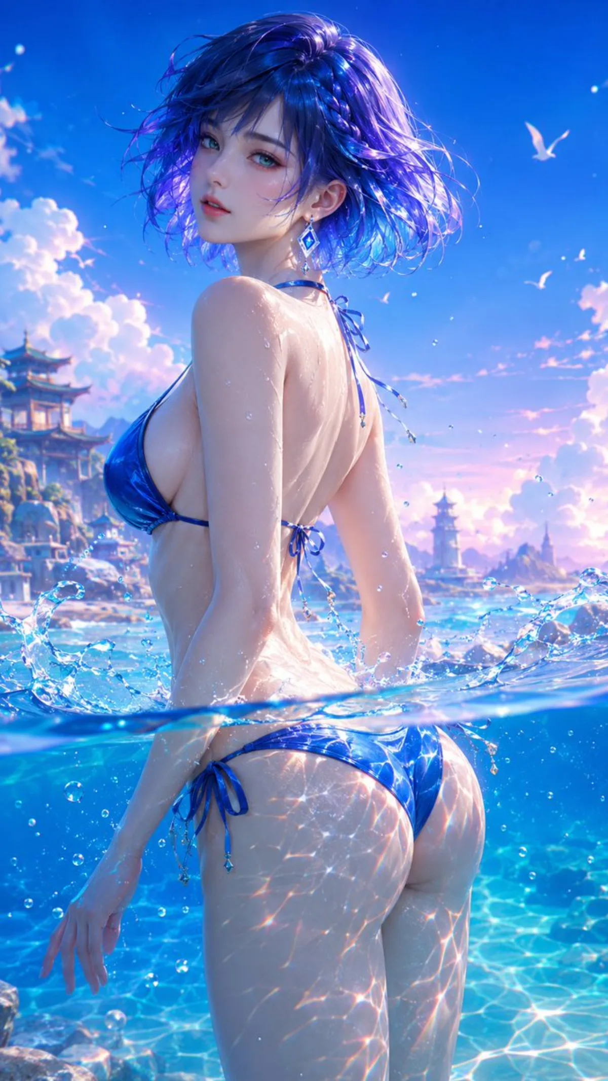 Fantasy Summer Seaside Anime CG