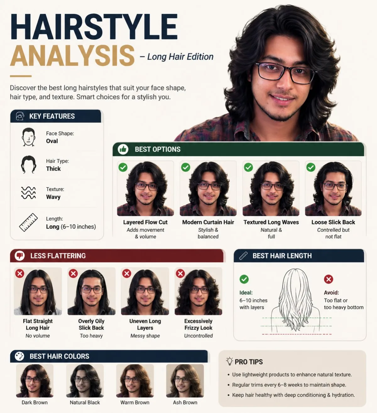 Top-tier "HAIRSTYLE ANALYSIS" Infographic Alongside A Different Male M