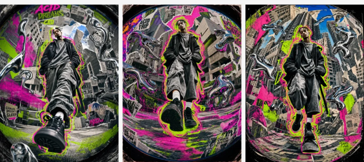 Street Mixed-Media Acid Art Collage - 2