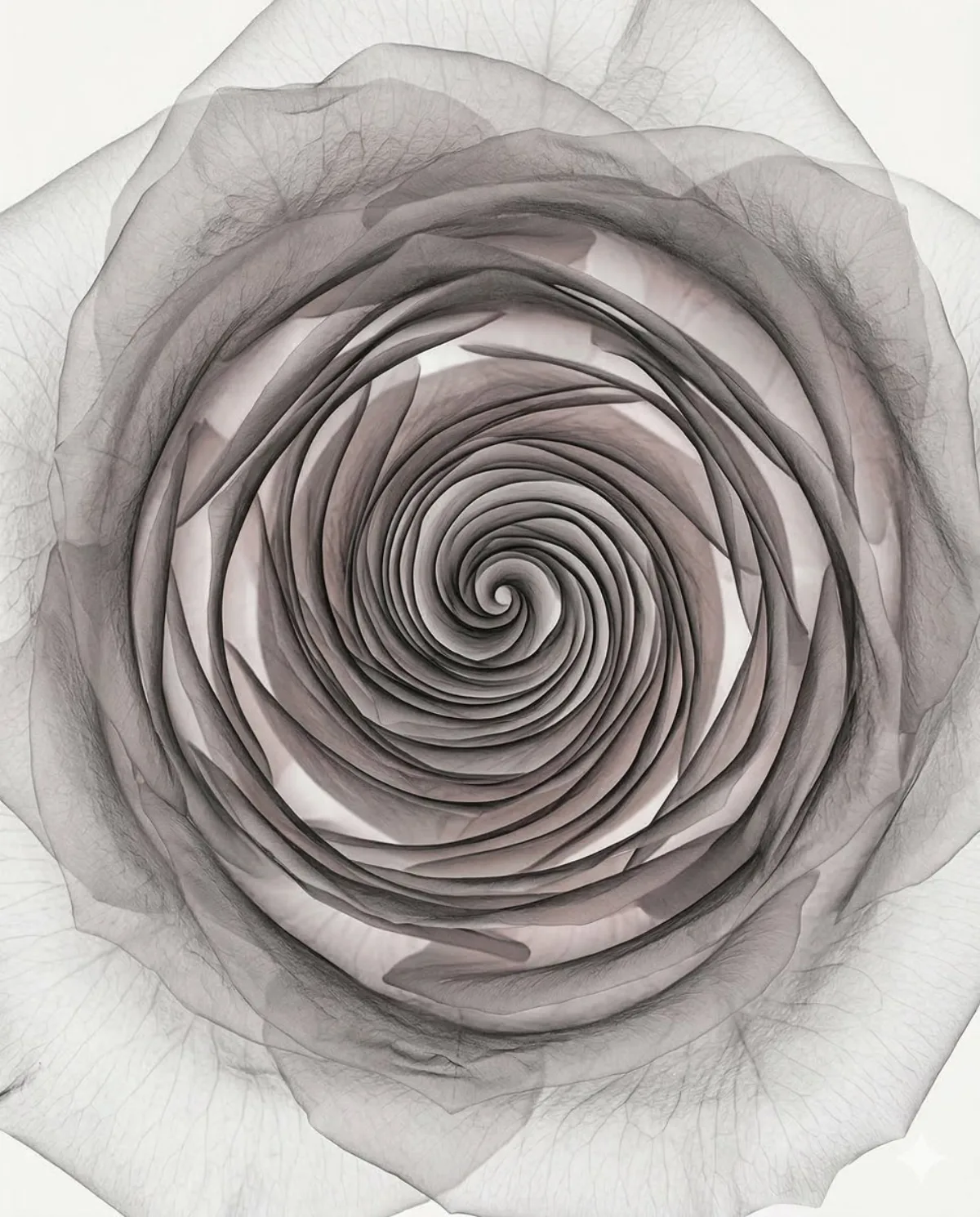 X-ray Transparent Art of Roses - Single Bloom Focus