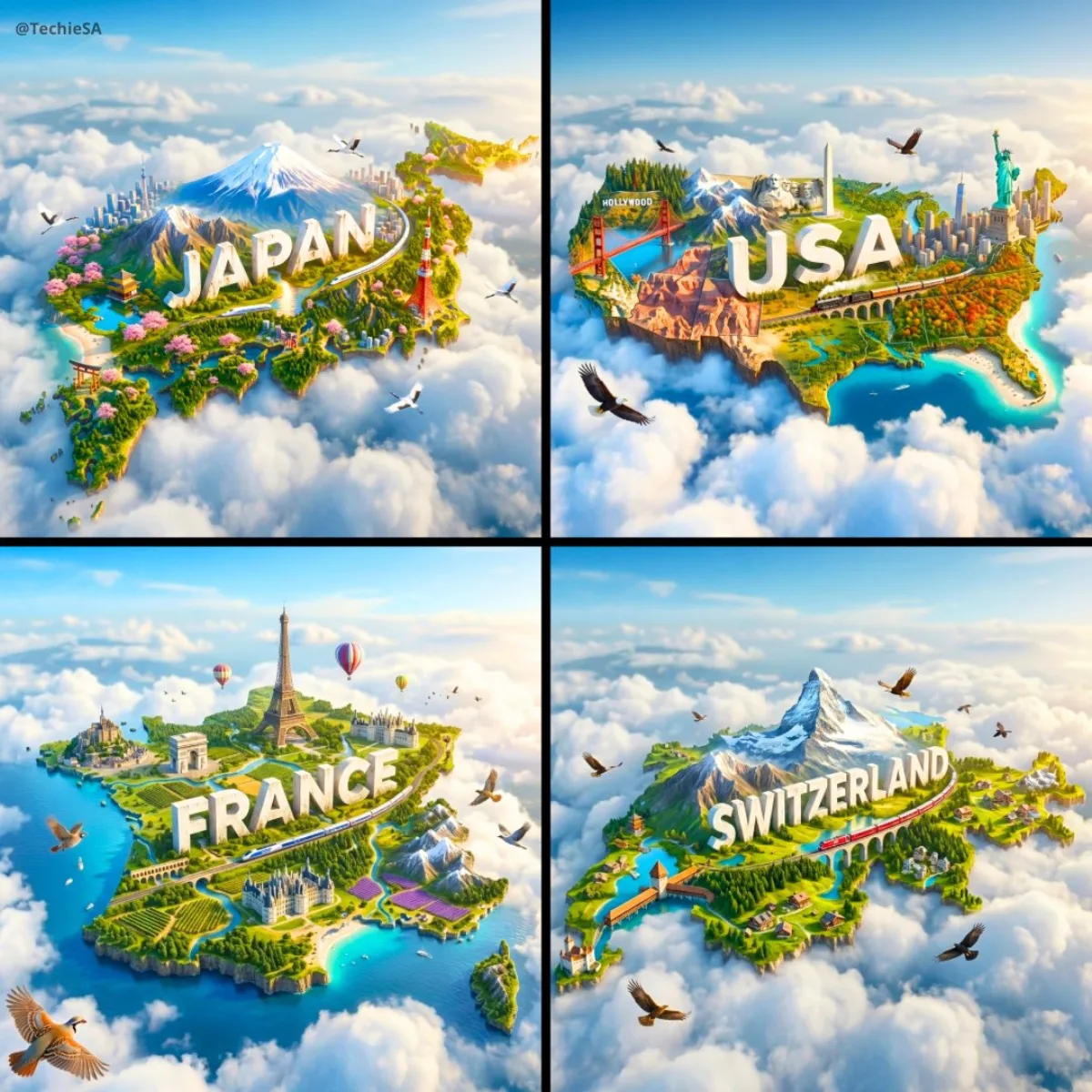 漂浮的微型国家岛屿