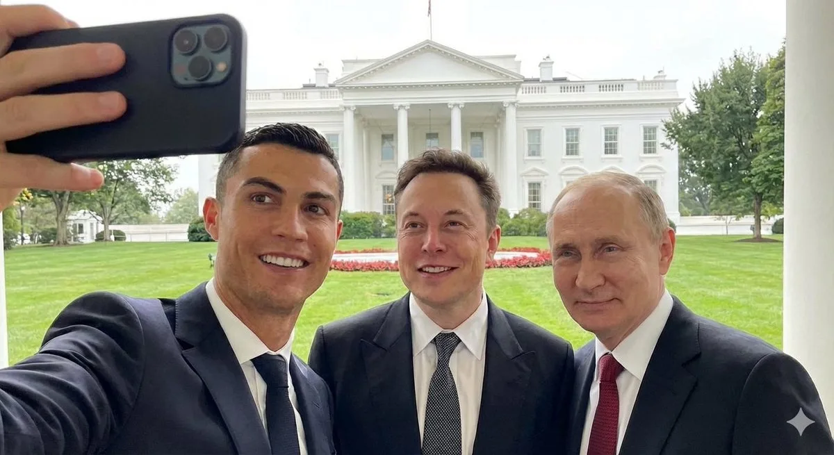 Celebrity selfie at the White House prompt