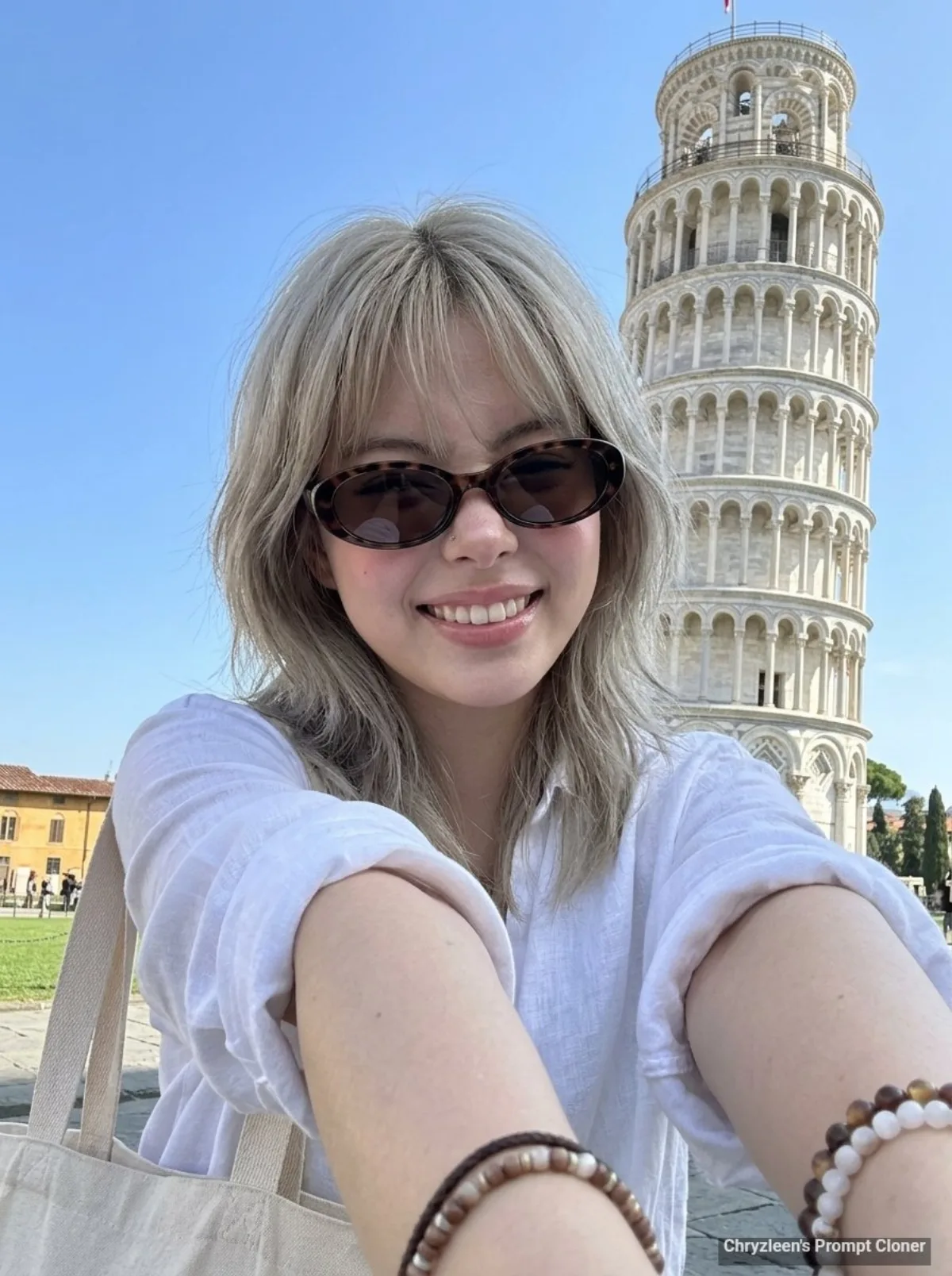 Young Woman Selfie at Piazza del Duomo, Pisa (Refined)