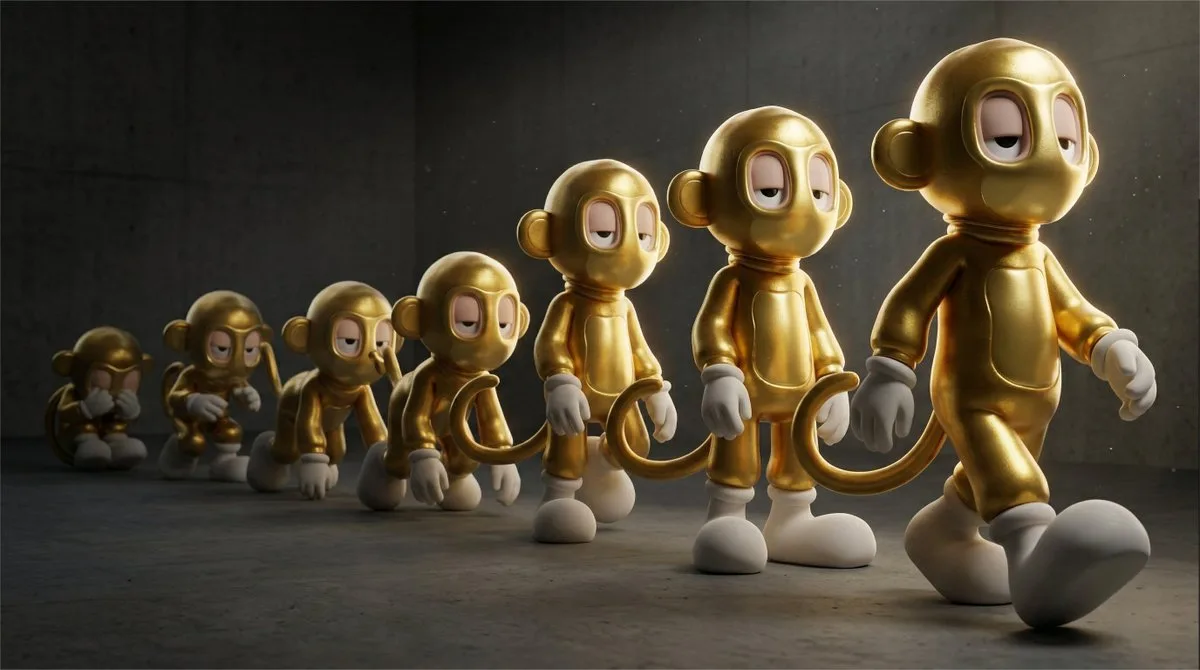 A Premium 3D Toy Character Evolution Sequence
