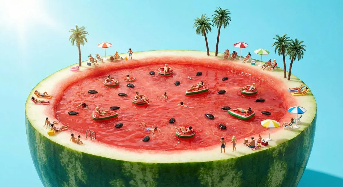 升级视角下的夏日西瓜泳池