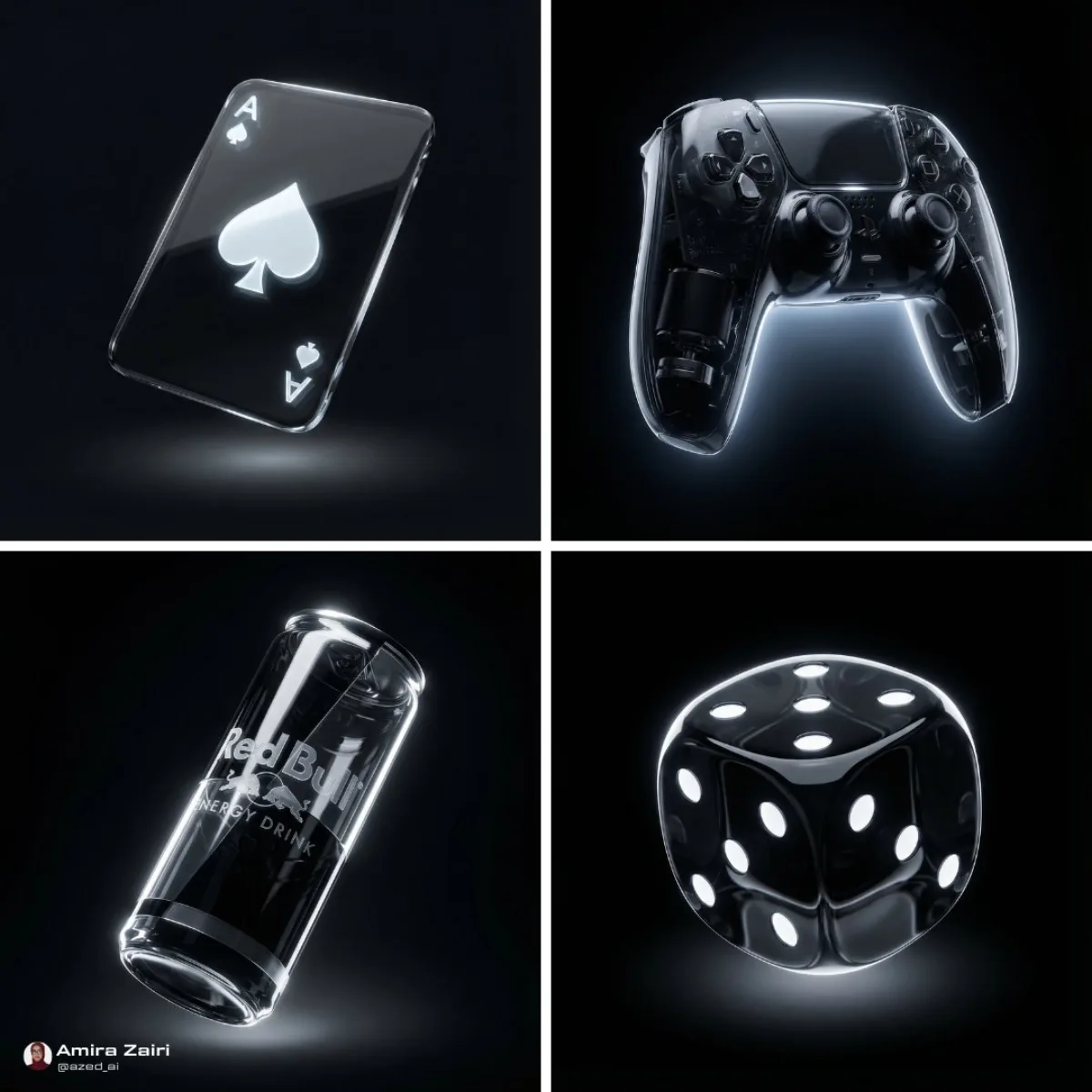 Ultramodern Glossy Black Transparent Object - Editorial Style