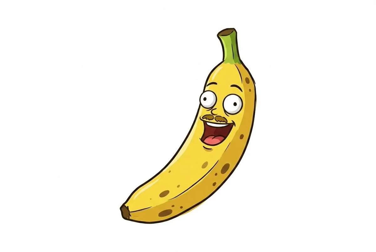 Cartoon banana then realistic version