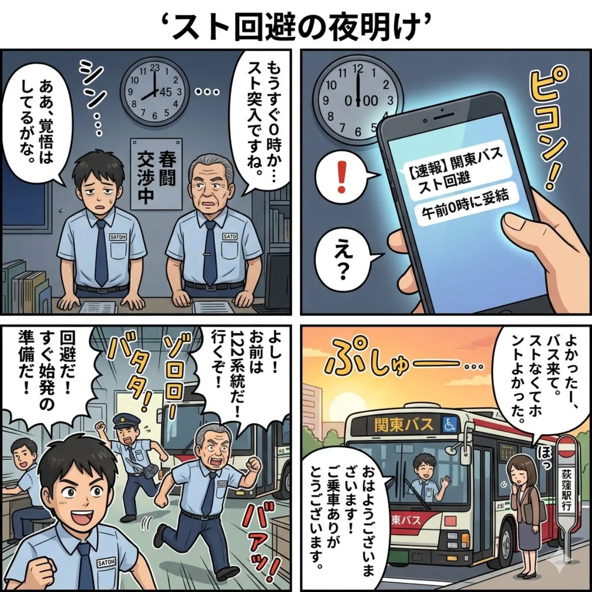 避免罢工的黎明四格漫画
